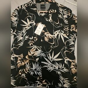 Denim & Flower Black and Cream Floral Shirt